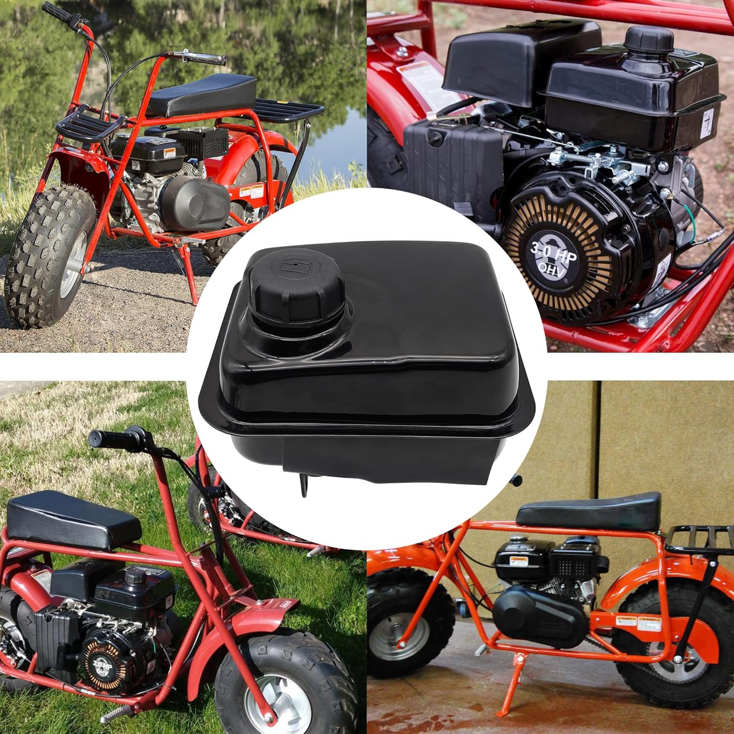 Strongthium Gas Fuel Tank for Coleman CT100U CC100X Massimo MB100 Mini bike CK100 SK100 Realtree RTK100 Go kart 79cc 97cc 100cc Engine