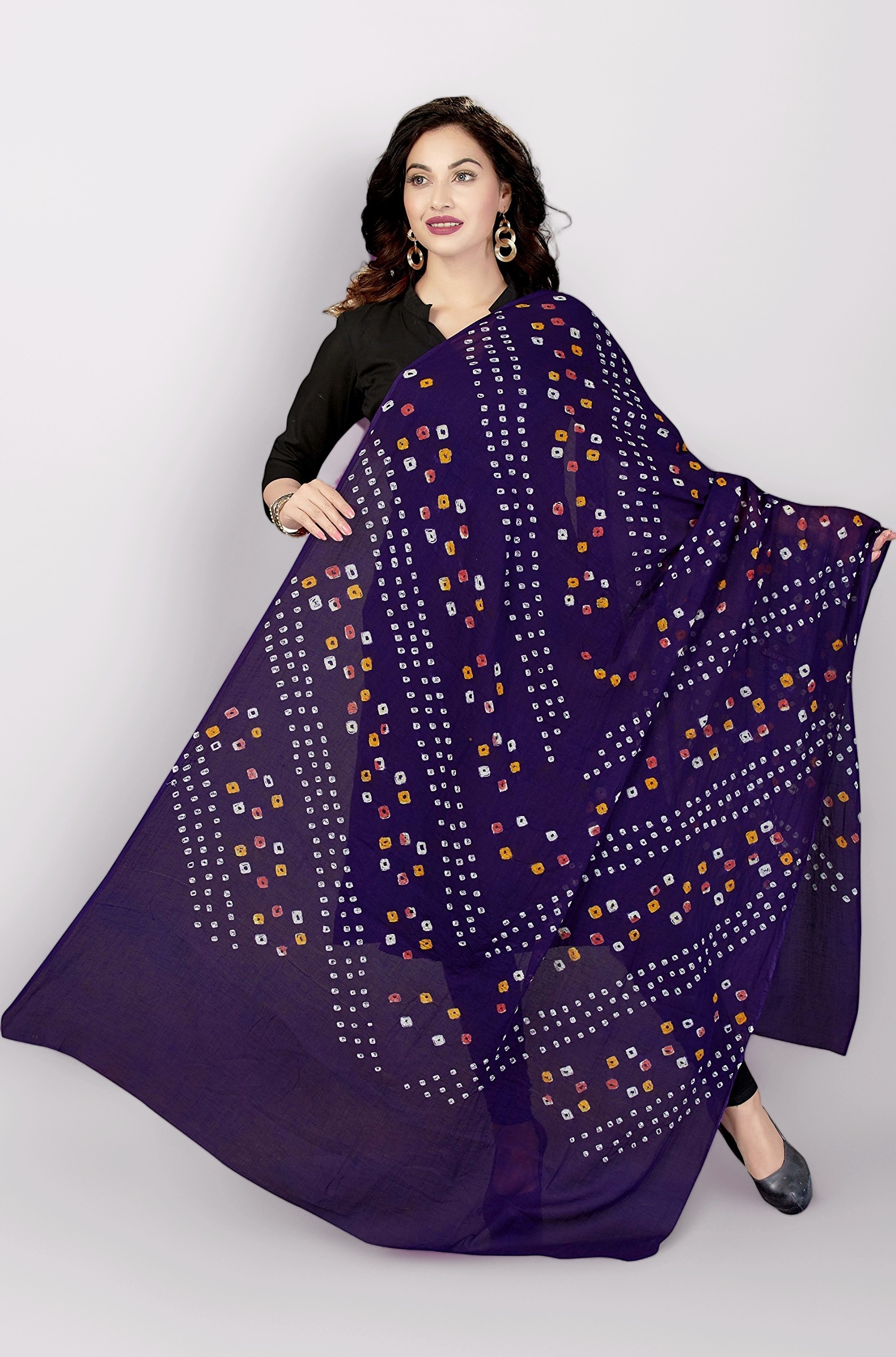 RANI SAAHIBA Women's Pure Cotton Bandhani Dupatta
