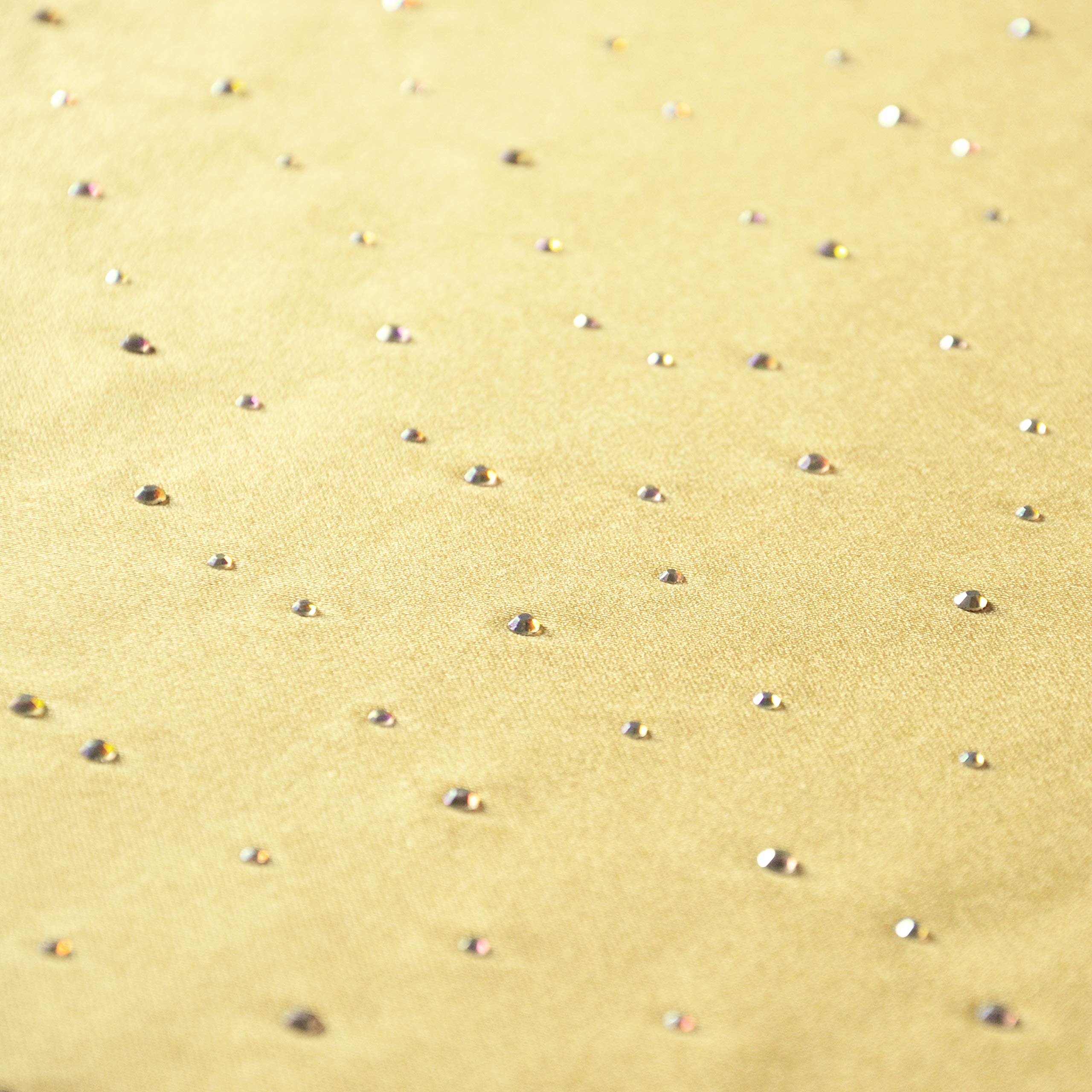 schmutzabweisendes Tischläufern, 40 x 220 cm, Dunkelgelb, veredelt mit einem ästhetischen Rückseite auf 1 cm, verziert mit Kristallen, Gewebe 200 g/m², 100% Polyester, hergestellt in der EU