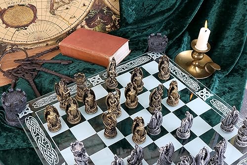 Miniatura 6 de Nemesis Now Kingdom of The Dragon - Juego de ajedrez (16.9 in), color bronce