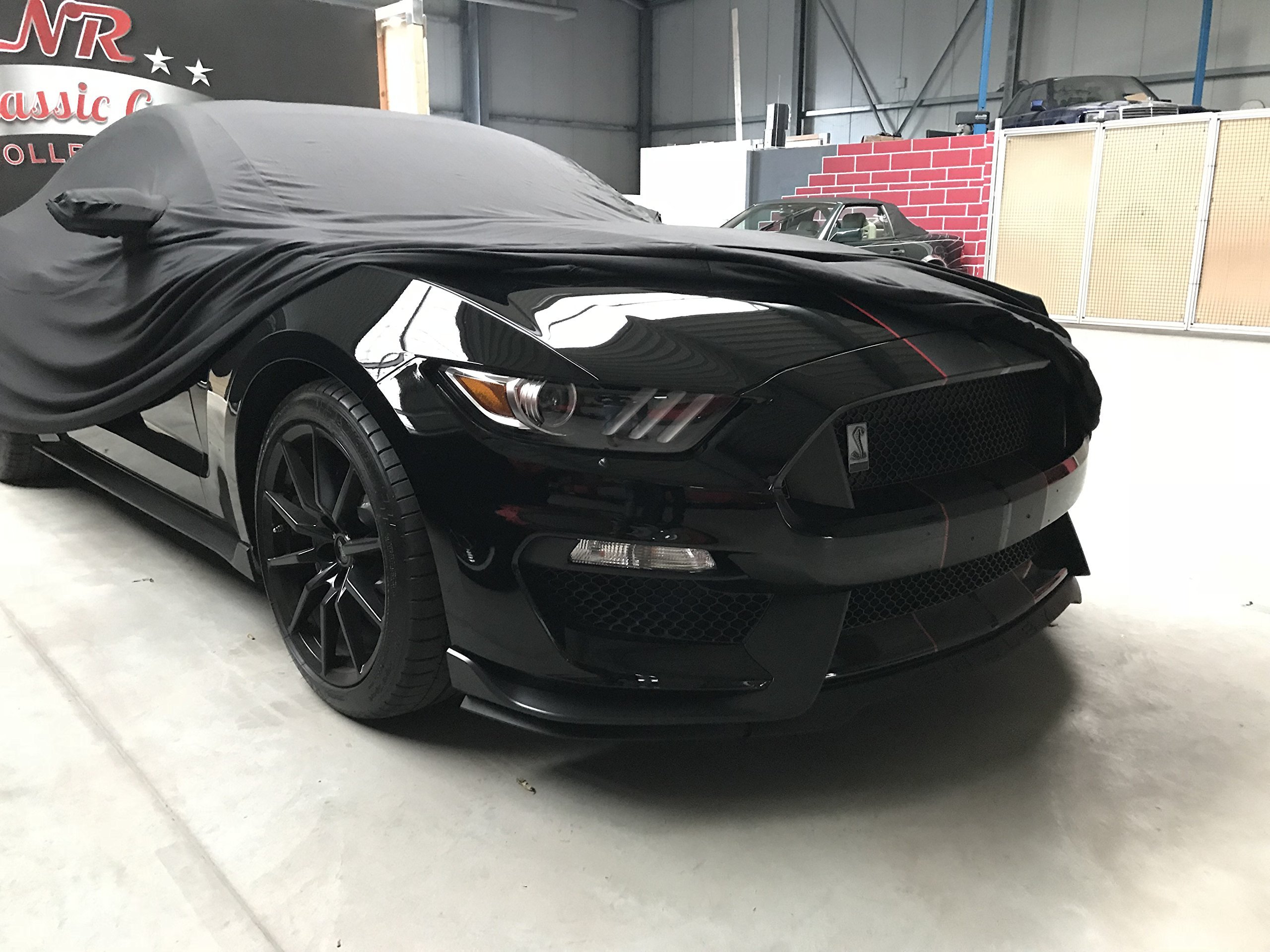 LEDmich Supersoft Stretch Indoor autoabdeckung Car Cover passend für Ford Mustang GT IV, V, VI Auto Schutzhülle Abdeckung Stoff Haube Schutz Hülle Tuch Abdeckung