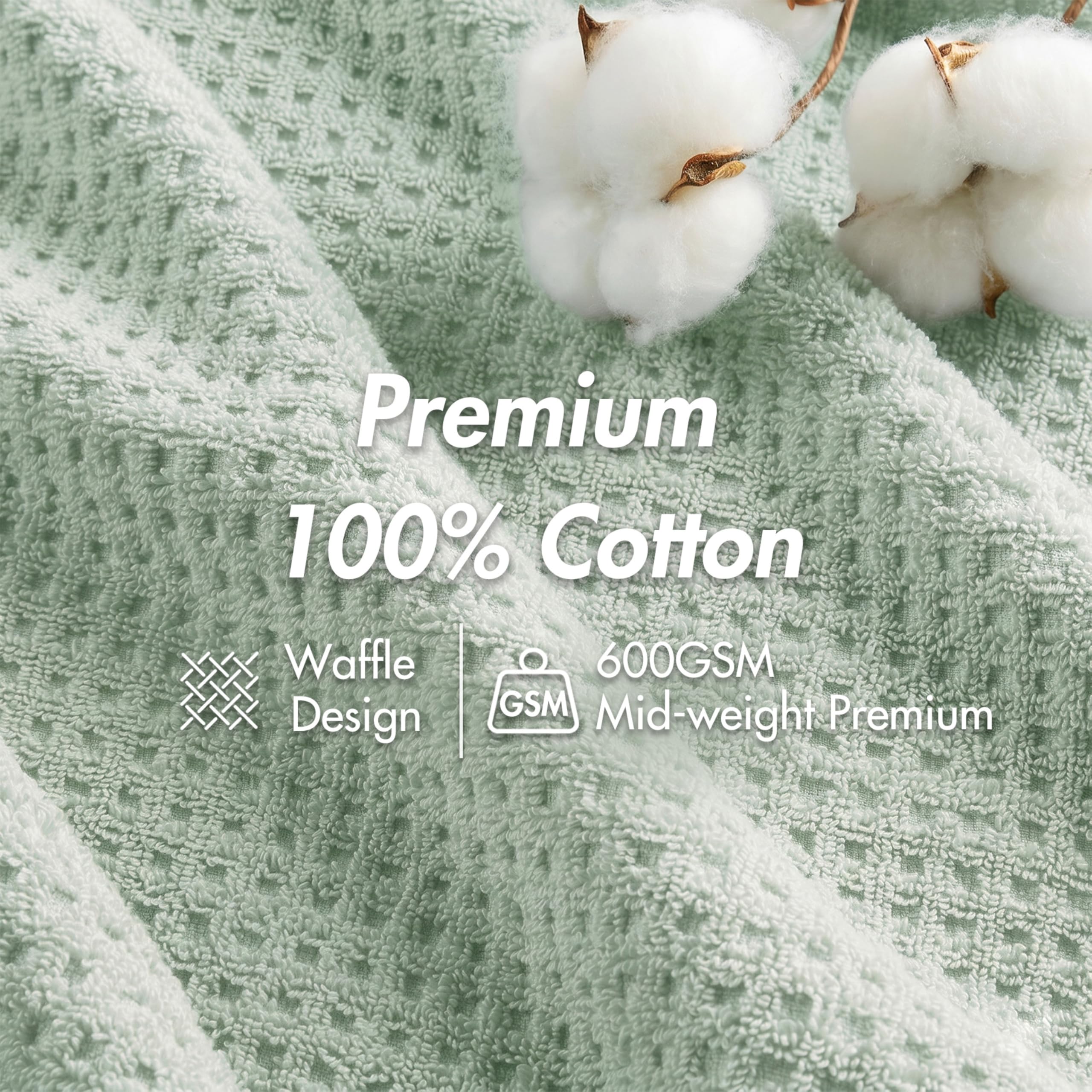 Madison Park SPA Waffle - Juego de Toallas lujosas de 100% algodón, Tejido gofre de Textura Premium, Altamente Absorbente, Secado rápido, Ropa de Lavado de Calidad de Hotel y SPA para baño, tamaños