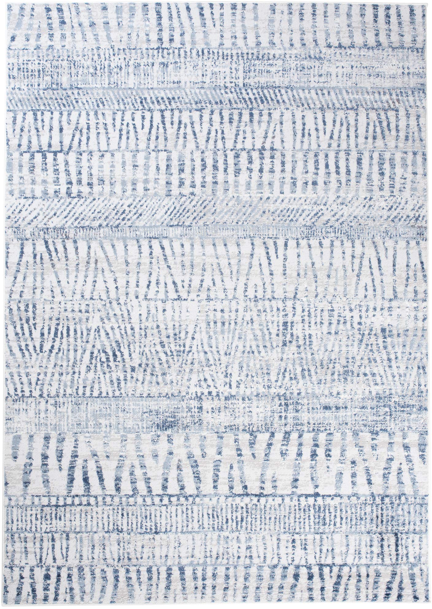 TAPISO Sky Tapis de Salon Chambre Salle à Manger Adulte Bureau Design Moderne Bleu Gris Clair Vintage Moucheté Motif Ethnique Poil Court Doux Moelleux 80 x 150 cm