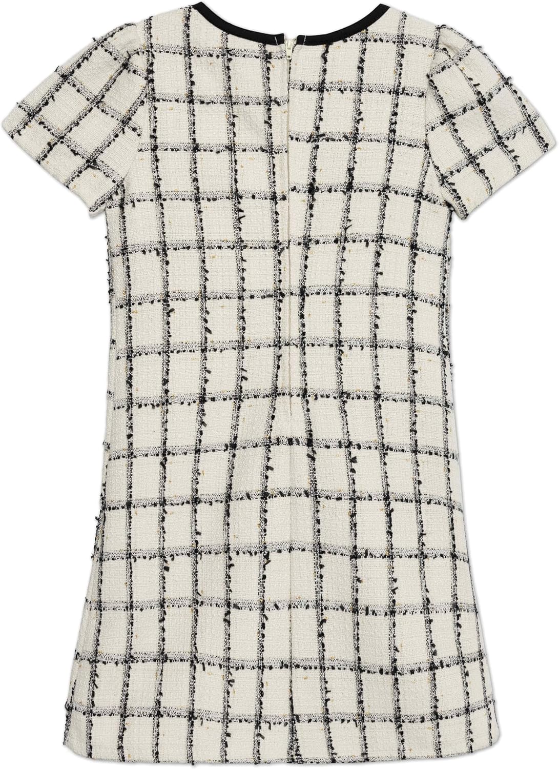 Speechless Girls' Short Sleeve Plaid Boucle Dress