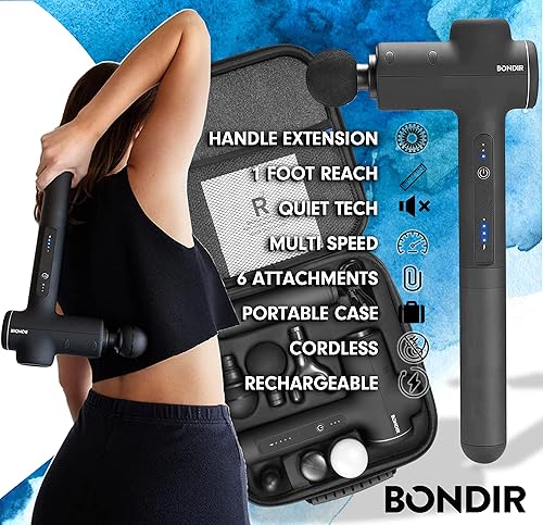 Miniatura 8 de Pistola de masaje R2 - Masajeador de espalda de tejido profundo de percusión con mango de extensión