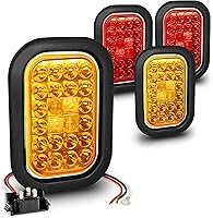 Vista 19 de TRUE MODS Kit de Luces Traseras LED Rectangulares Ámbar de 5x3 3x5 Pulgadas para Remolque [DOT FMVSS 108] [SAE I6 P P2] [Arandelas/Conectores]