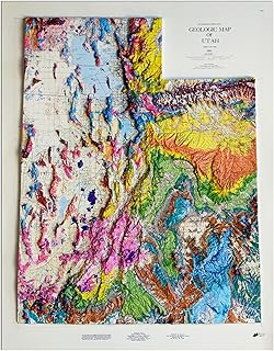 Muir Way Raised Relief Map of Utah - True 3D Topographic Wall Map with Molded Terrain - Unframed, 22x28