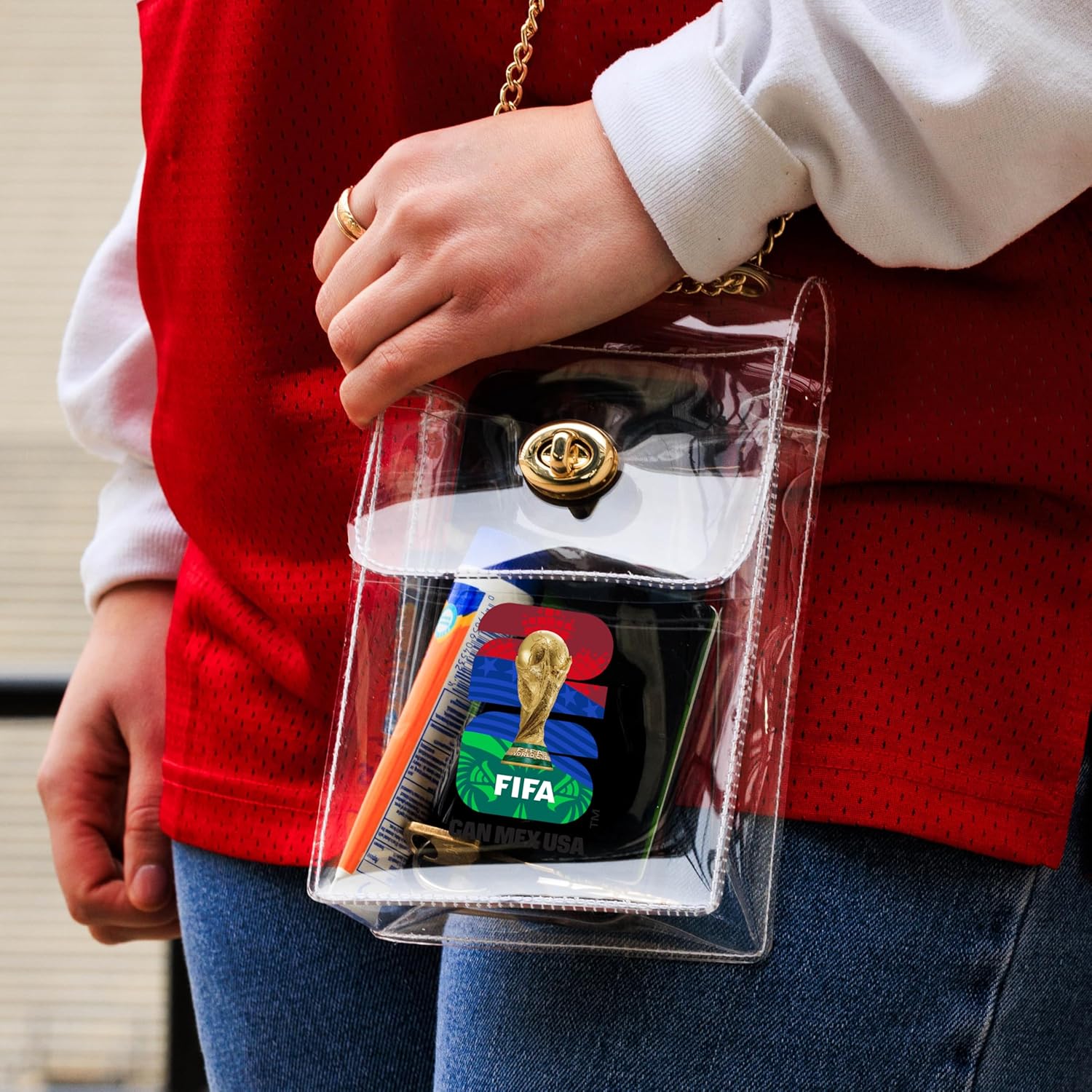 FIFA 2026 Stadium Clear Carry All Bag - Stadium Approved, Fashionable Bag To Carry Wallet Phone - Lightweight 12″ × 12″ × 6″