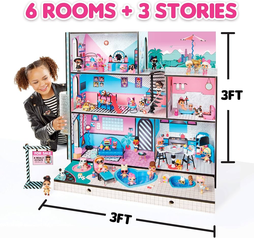 LOL Surprise OMG House Real Wood Dollhouse With 85