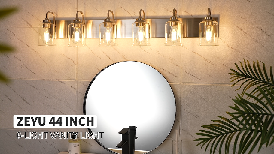 y.yu zeyu 6-Light Bathroom Wall Light Fixture, 44 Inch Modern
