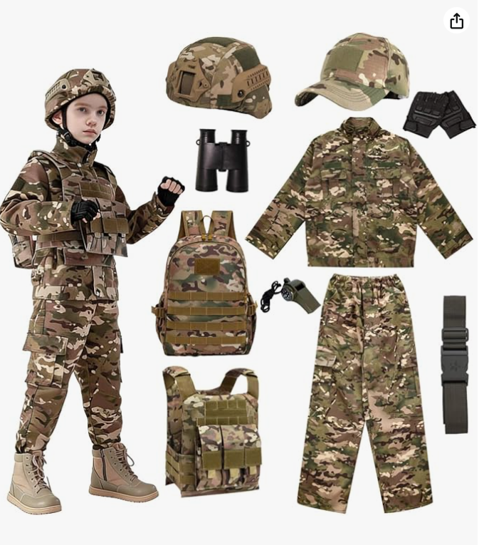 Disfraz infantil ejército camuflajeers para niños miniatura 7