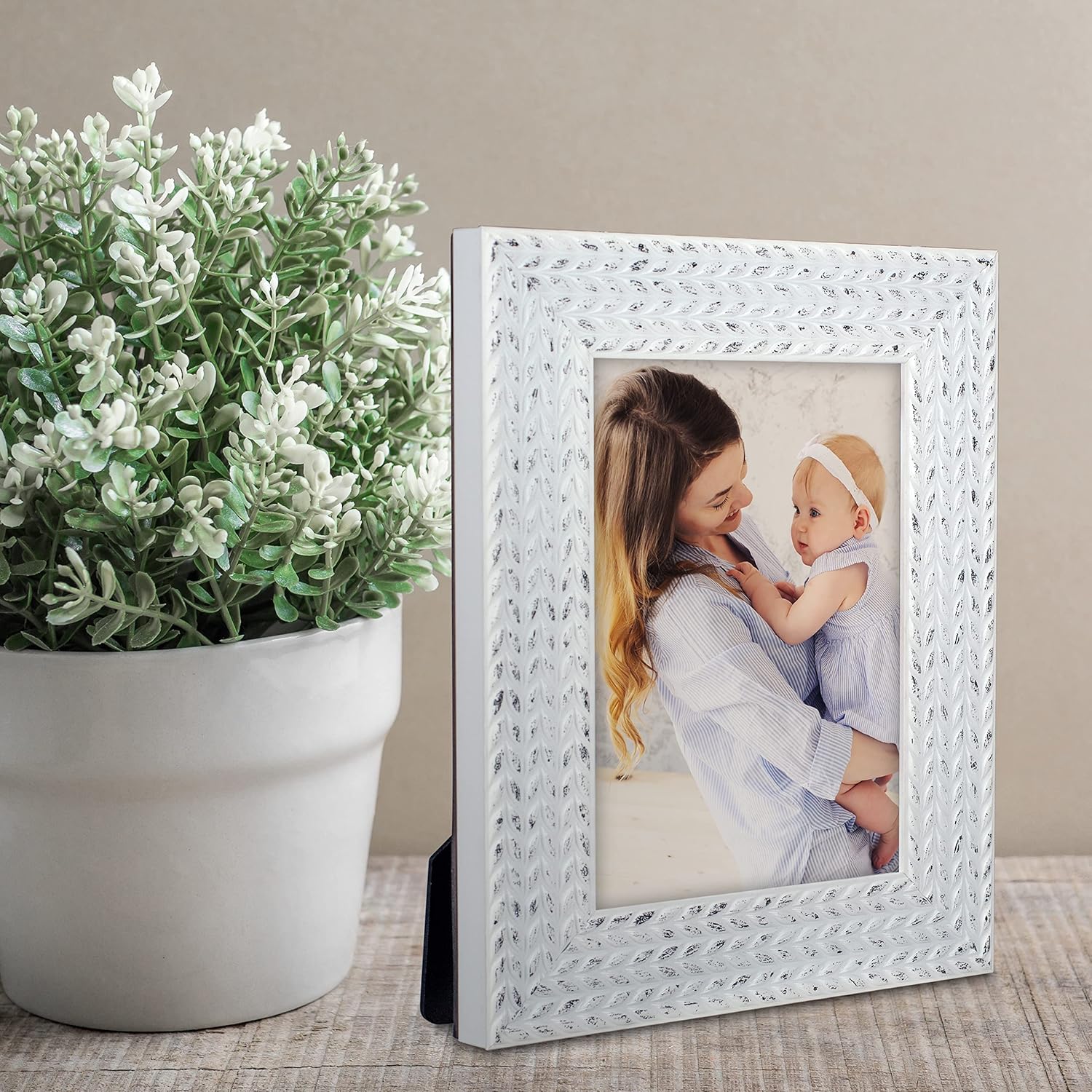 Malden WHITE WHEAT 5x7 frame (r) - 5x7