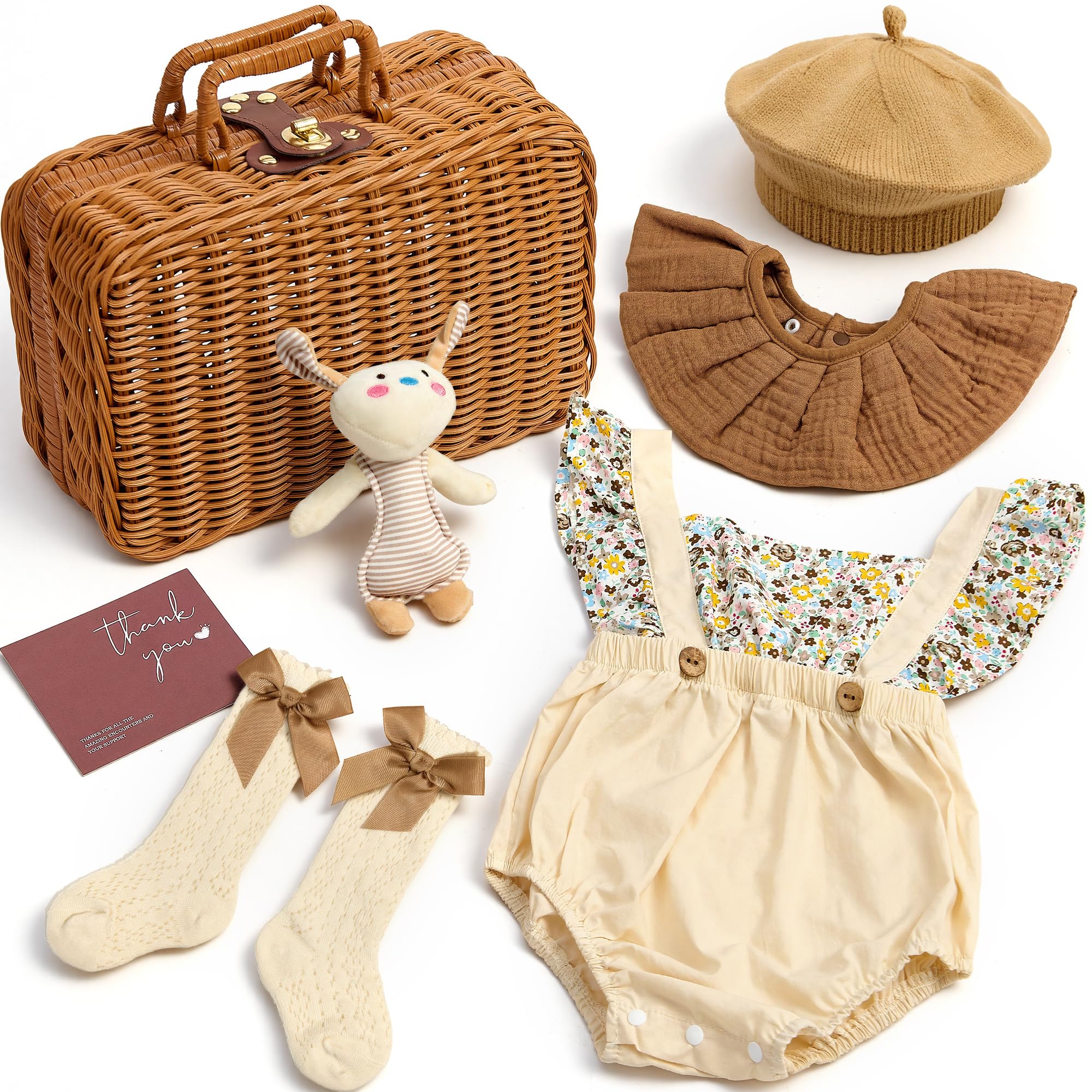 Regalo Bebe Recien Nacido Niña, Set de Regalo para Bebé con Maletita