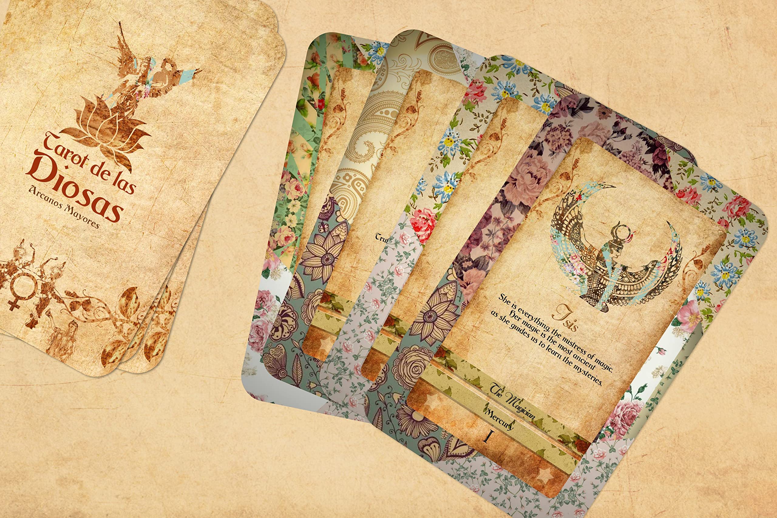 Tarot Deck - Cartas de poder de la diosa - Arcanos mayores - Oráculo femenino sagrado (español)
