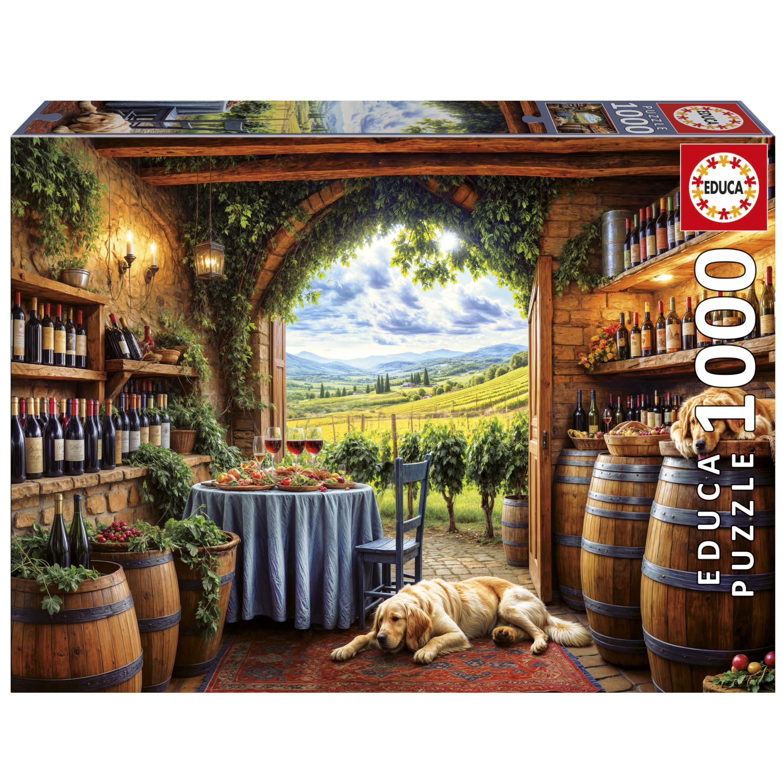 Educa - Puzzle mit 1000 Teilen für Erwachsene | Canes und Vinum | Größe: 68 x 48 cm | Ab 14 Jahren (20292)