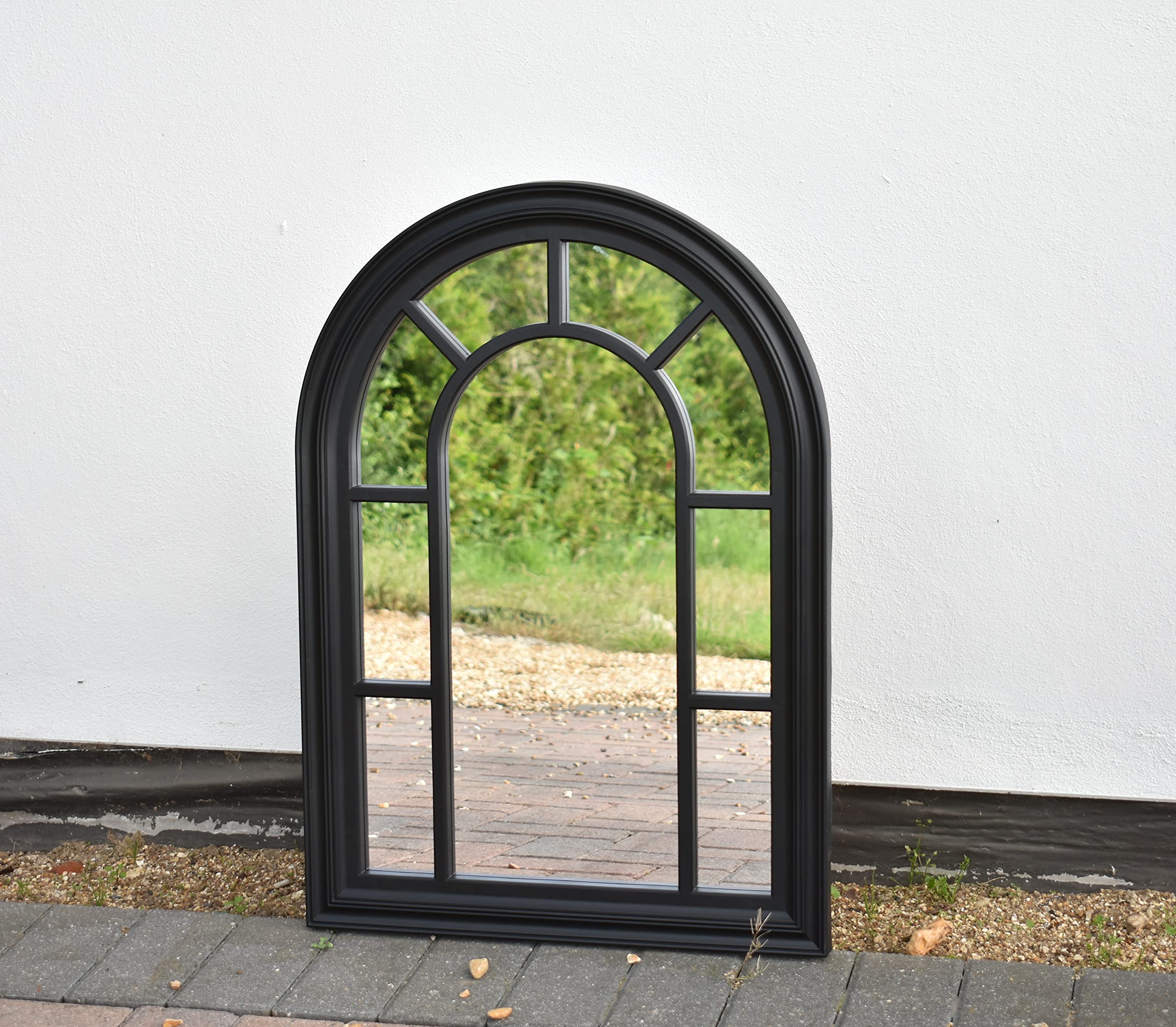 DEENZ Black Window Style Arched Wall Mirror 70X50Cm from B&Q