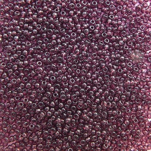 Semilla Perlas 10/0 Amatista Checa Púrpura Transparente (Paquete de una Madeja) Vidrio Preciosa