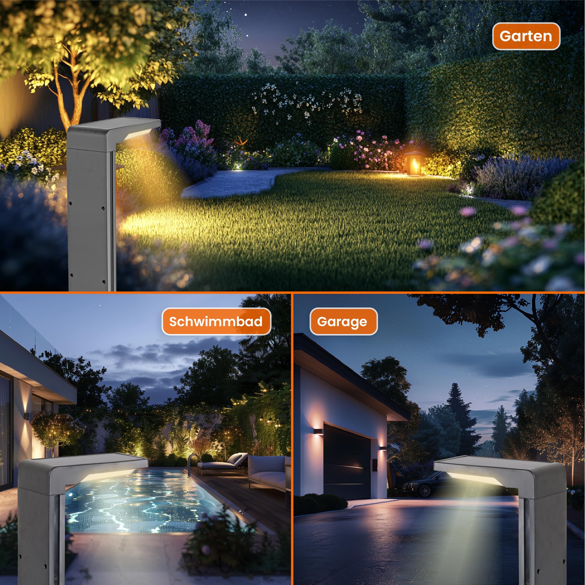 Solarlampen für Außen Garten, Solarleuchten Garten 4 Stücke IP54 Wasserdicht, Solar Gartenleuchten mit Längere Arbeitzeit, Extrem Helle Solarleuchten für Außen Terrase Outdoor warmes Weiß