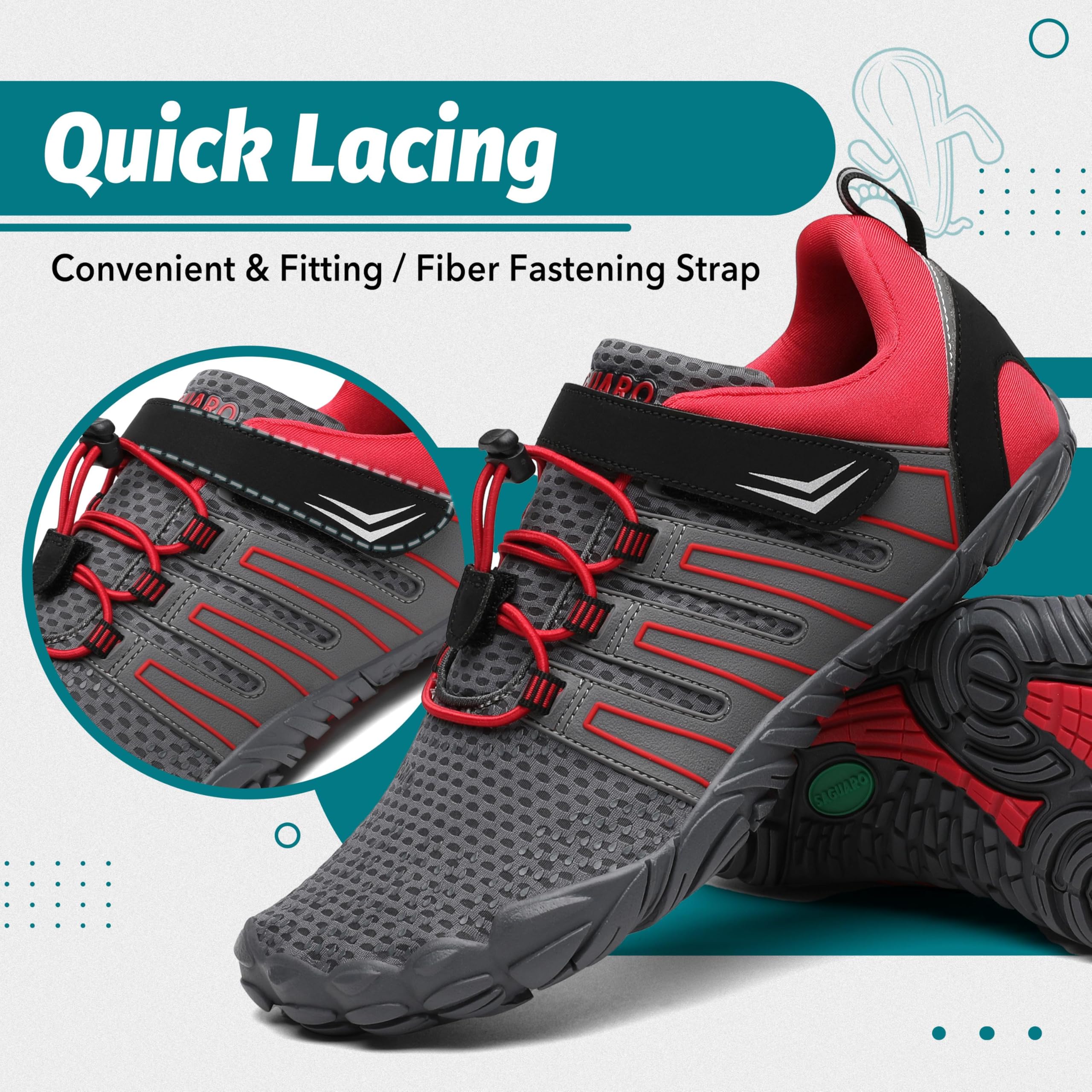 SAGUARO Scarpe Barefoot Uomo Donna Scarpe da Trail Running Minimaliste Antiscivolo Leggere Outdoor GR.36-48