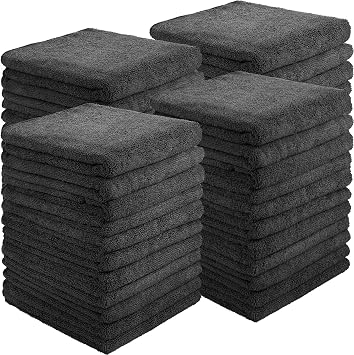 Panelee 36 Packs of Bleach Proof Towels Microfiber Absorbent Salon Towels Bleach Resistant Salon Hand Towels for Gym, Bath, Spa, Shaving, Shampoo, Home Hair Drying, 16 x 28 Inches Black