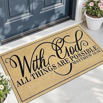 Door Mat for Outside Entrance Christian Welcome Mats for Front Door 17"x30"