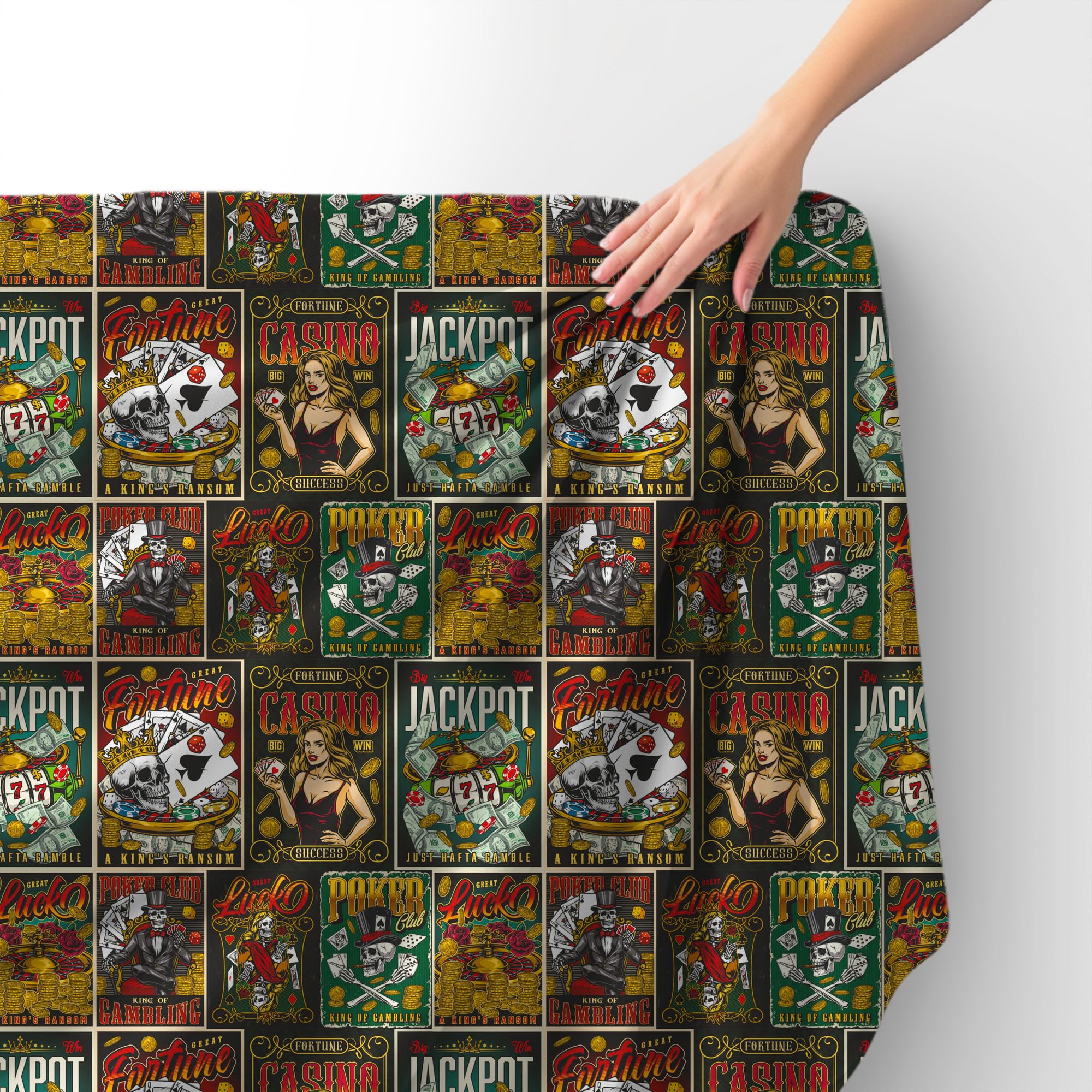 HEKO PANELS Tkanina velvet obiciowa drukowana, Kasyno, 3 metry 140 x 300 cm
