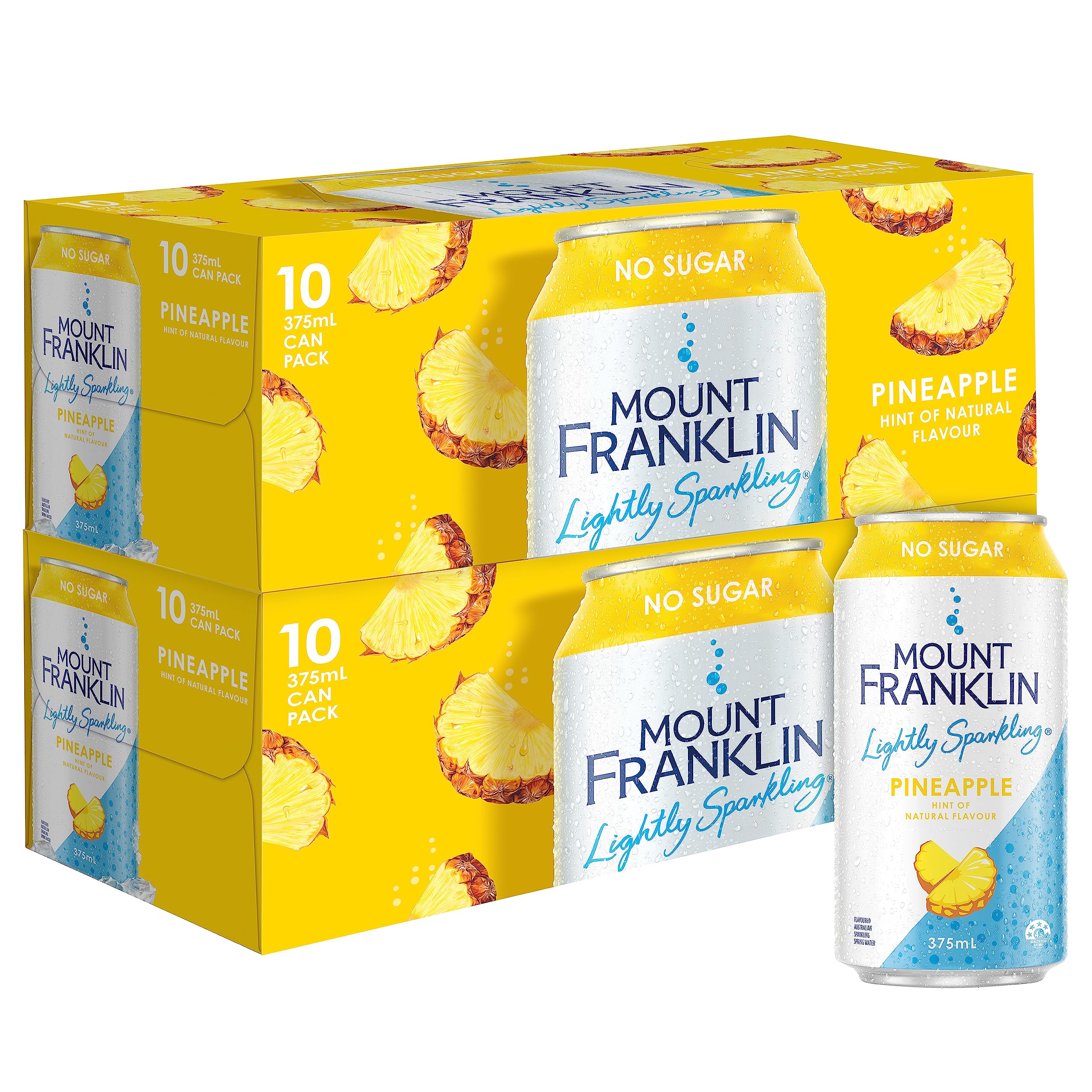 Mount Franklin Lightly Sparkling Water Pineapple Multipack Cans 20 x 375 mL