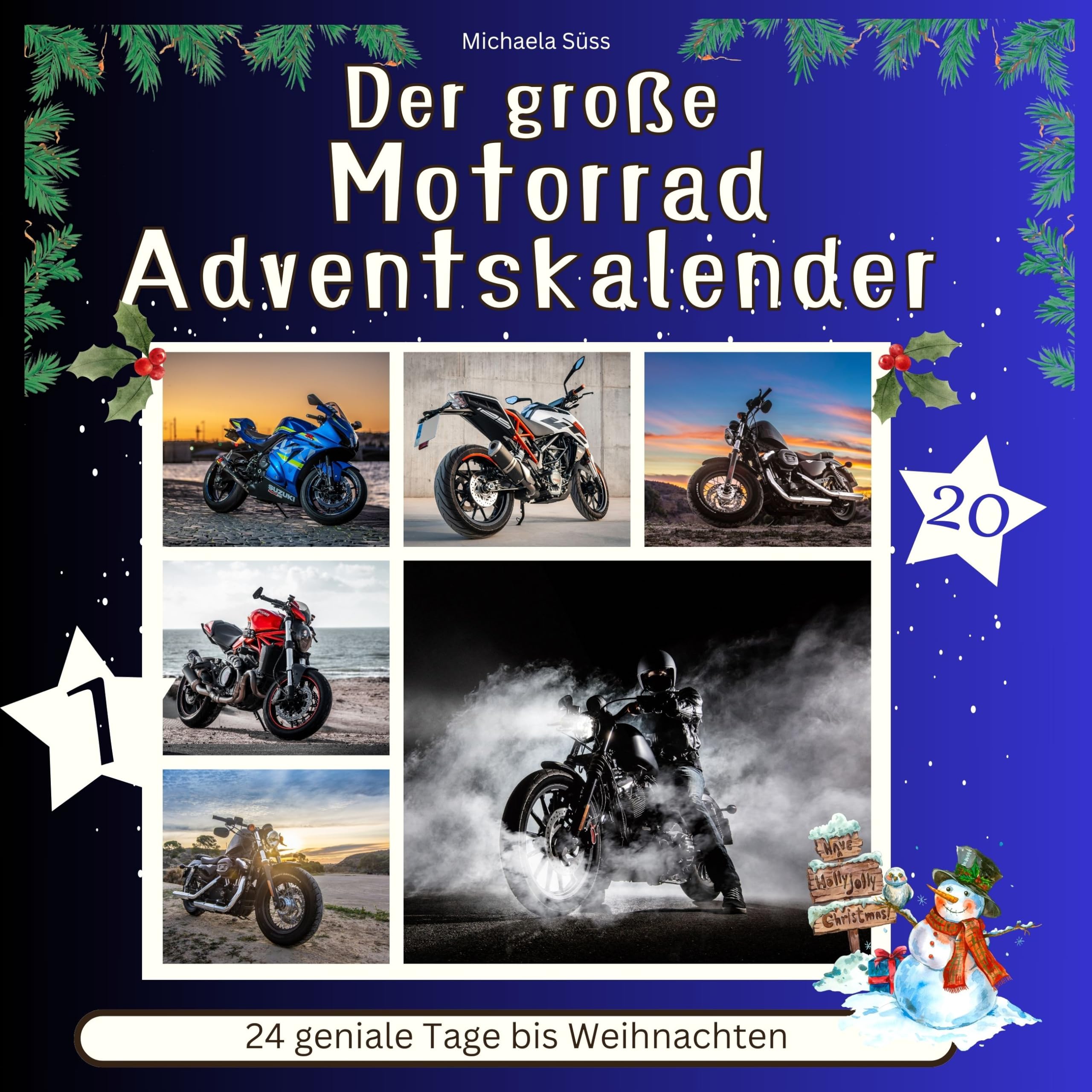 Motorrad Weihnachtskarten Set – 18 Karten Mit Umschlägen, 5x7 Zoll, Für Biker & Fans