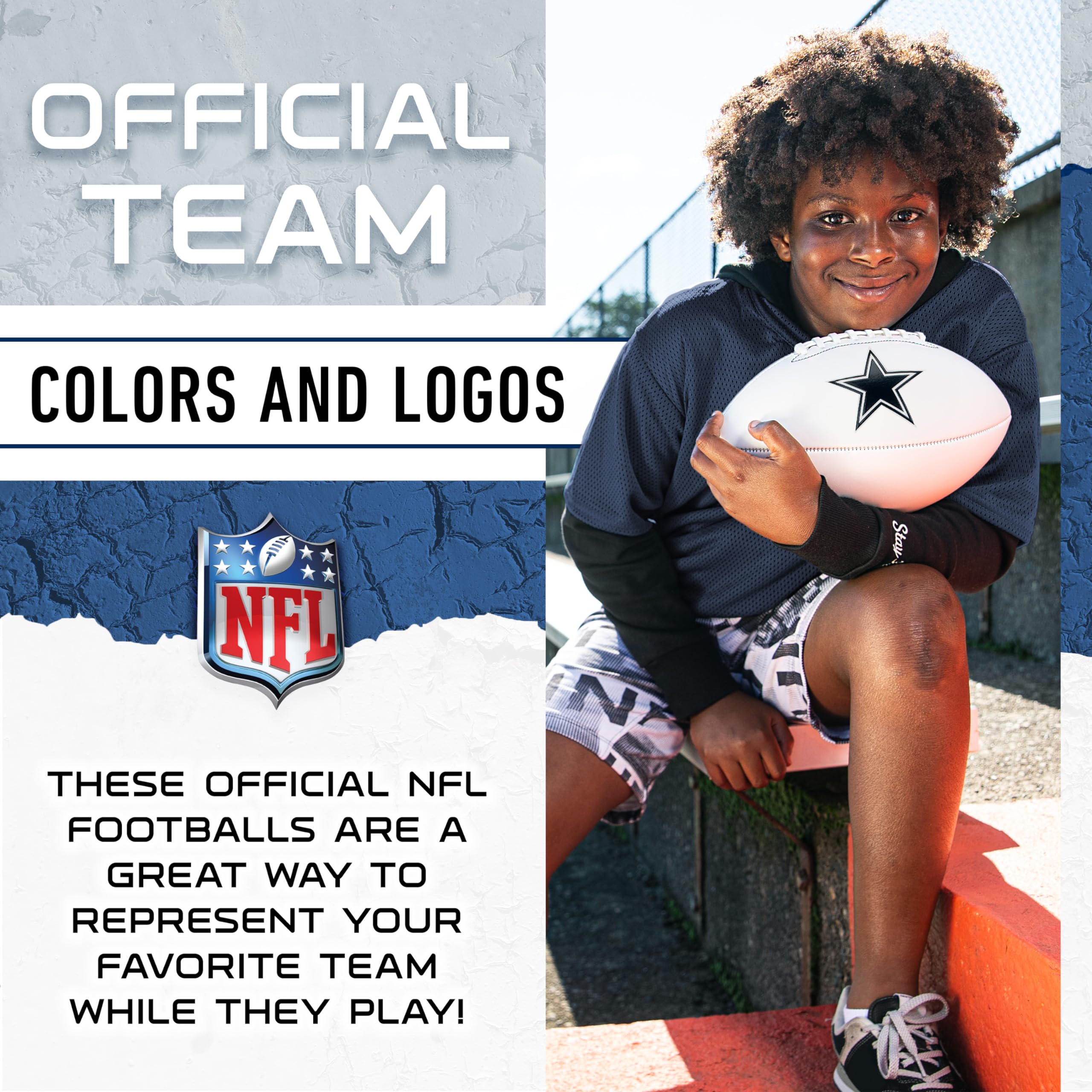 Franklin Sports NFL - Balón de fútbol con autógrafos y firmas, tamaño Oficial de Panel Blanco para exhibición