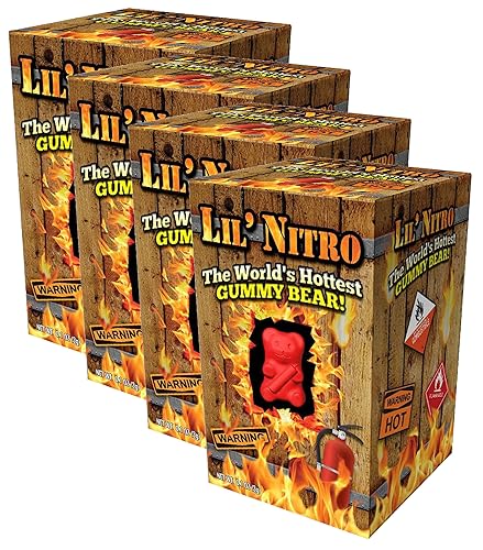 Flamethrower Candy Company Lil' Nitro: El oso de goma más caliente del mundo - Juego de 4