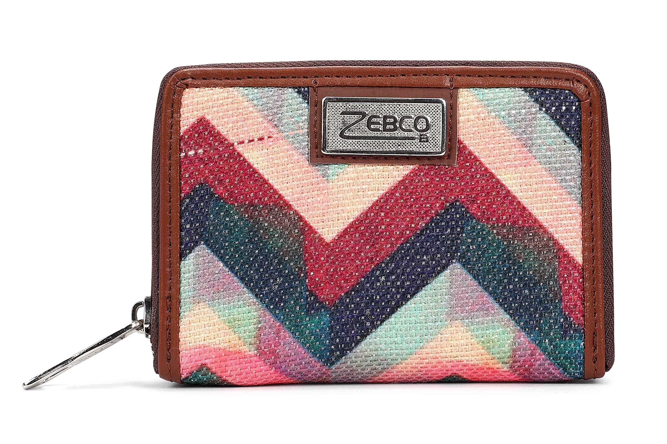 Women's Mini Wallet Printed Jute Zipper Handcrafted Clutch | Card & Coin Holder-picture-22