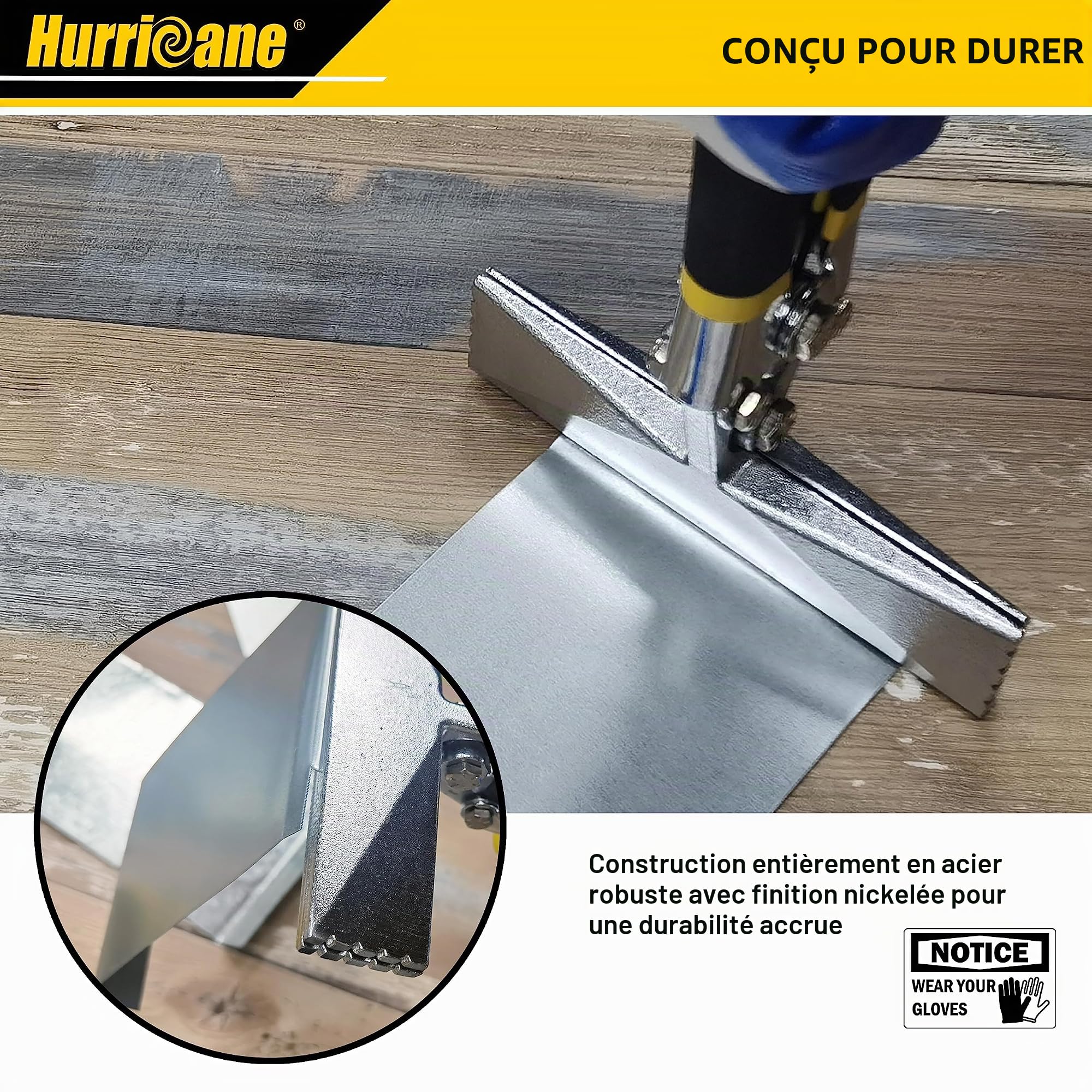 HURRICANE Pince à plier la tôle, 15 cm, mâchoires droites, pour aplatir et plier les métaux, poignée double couche rembourrée