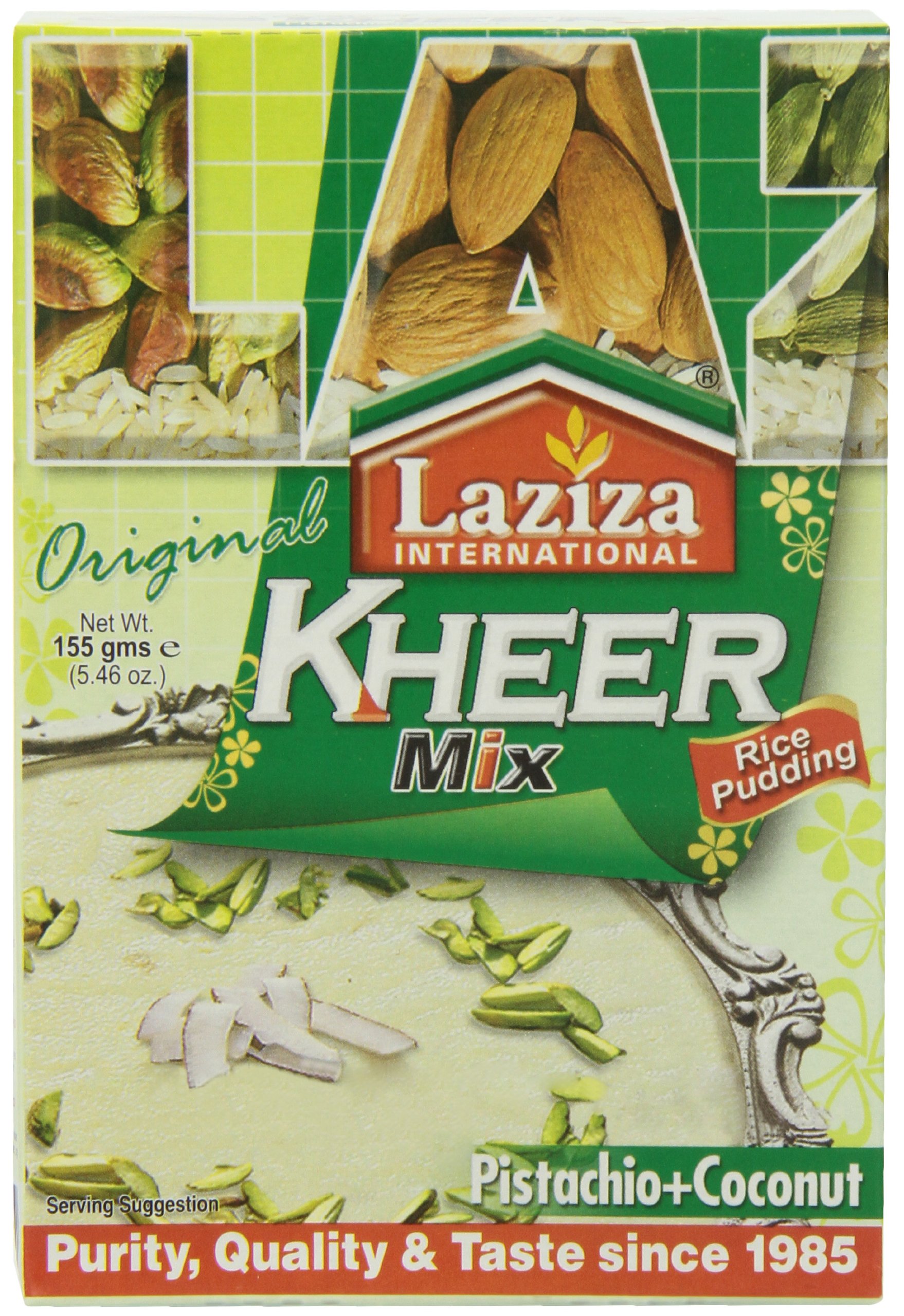 Laziza Kheer Mix Pistachio+coconut (rice Pudding), 155-Gram Boxes (Pack of 6)