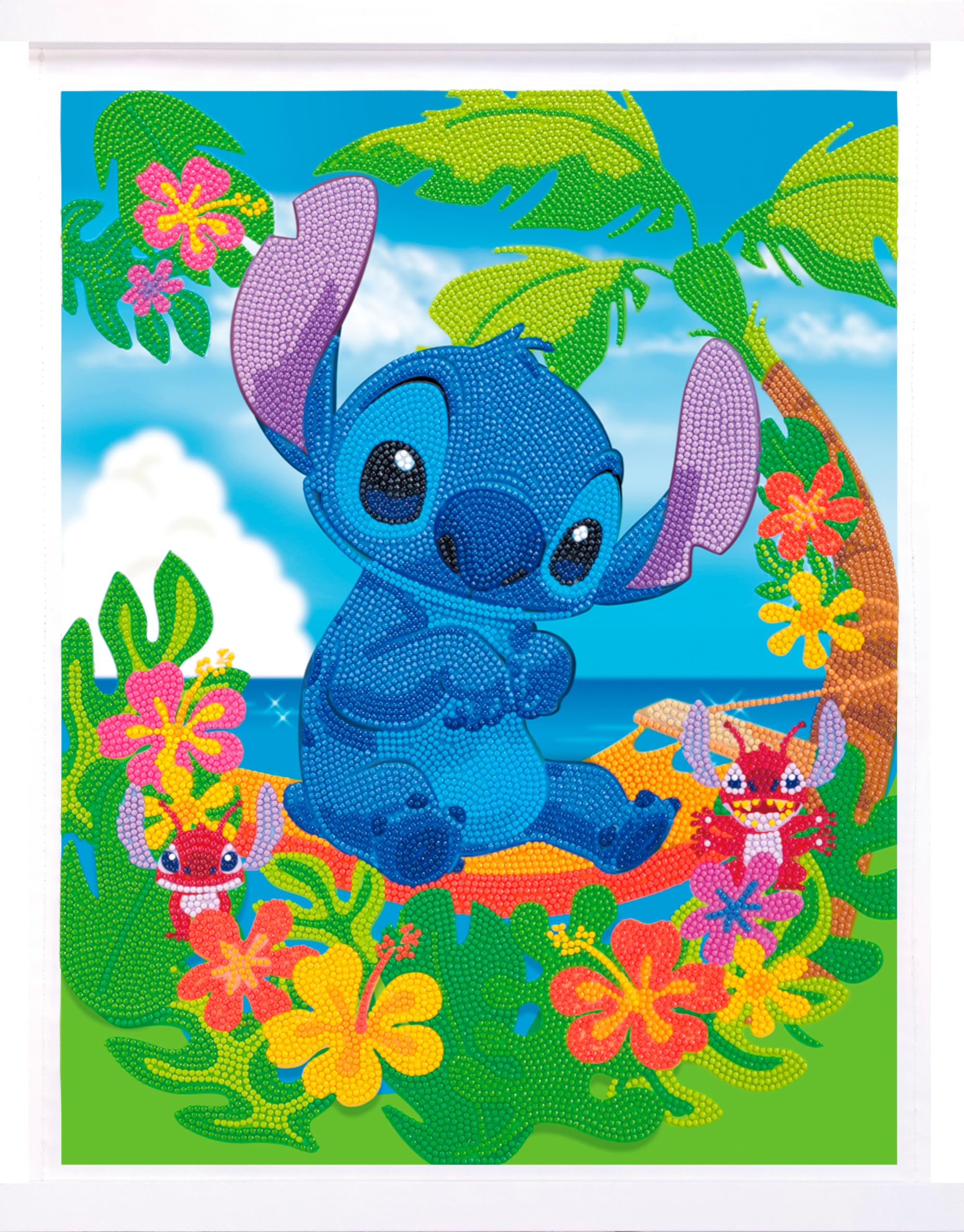 Crystal Art - Kit Poster Broderie Diamant - Activité Manuelle de Création et Ludique - Tableau Decoration Murale - Thème : Disney Stitch - Dès 8 ans - 35 x 45 cm
