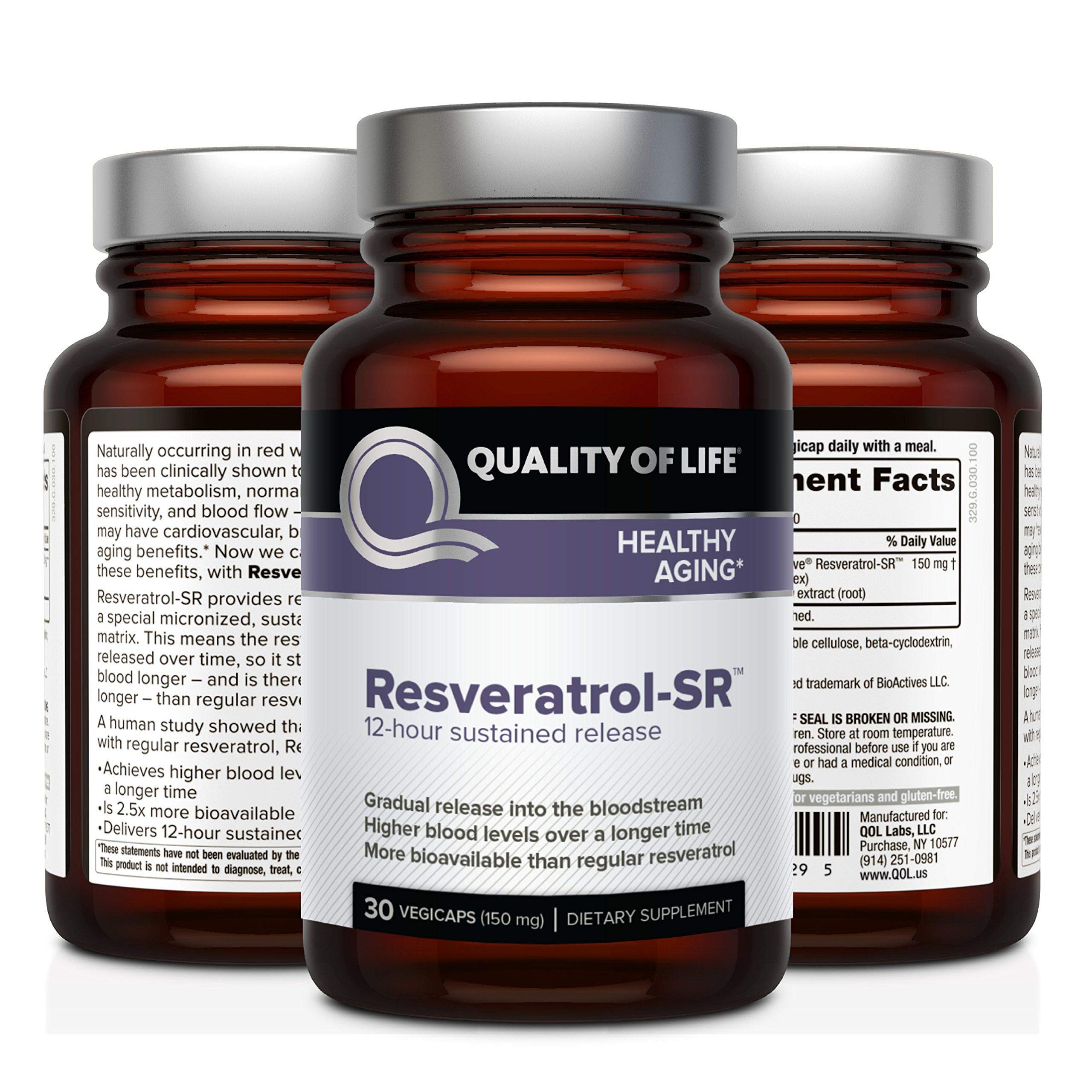 Quality of Life Labs, Resveratrol-SR, 150 mg, 30 Vegicaps