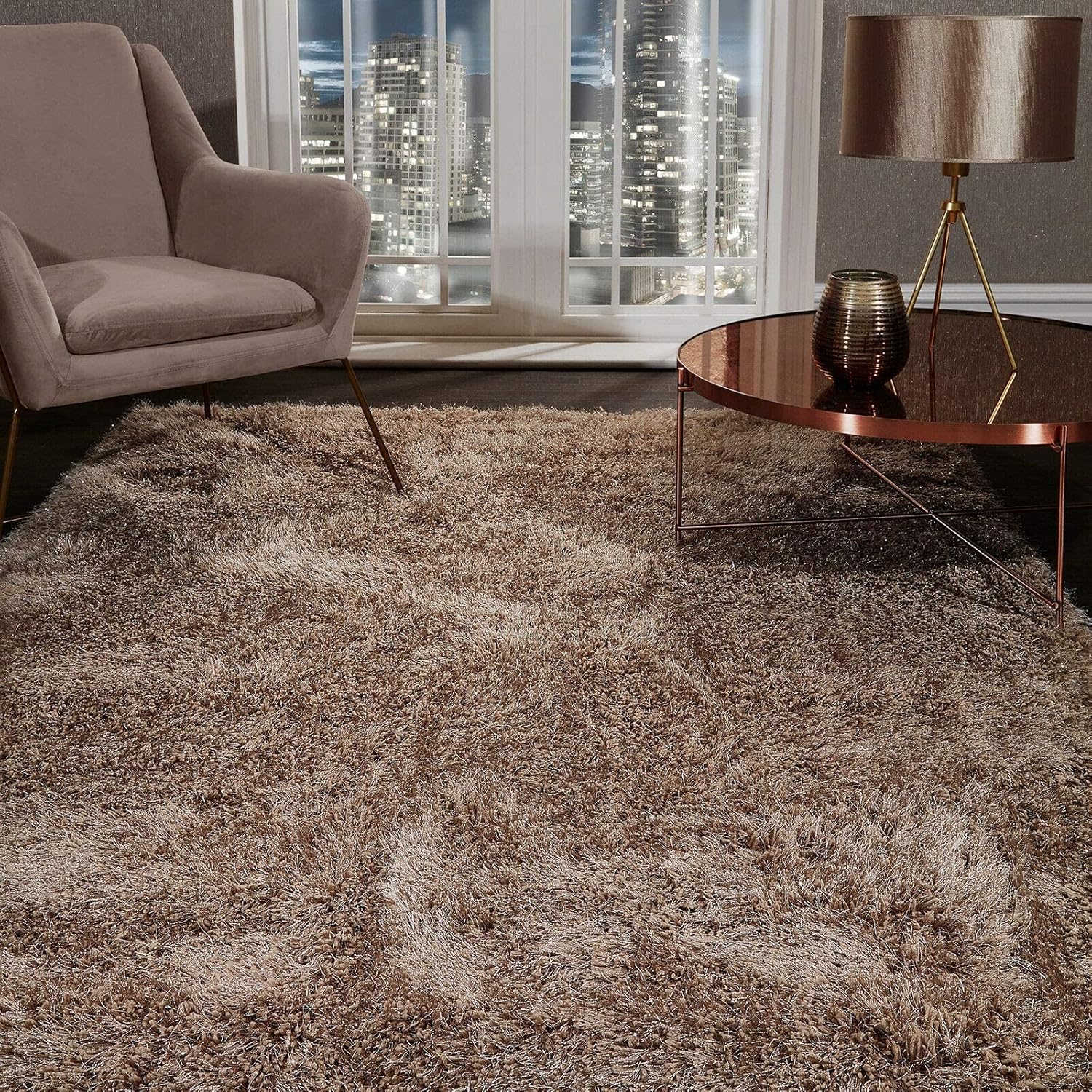 SHAGGY RUG Super Plush Extra Large Rugs Living Room with SHIMMERING