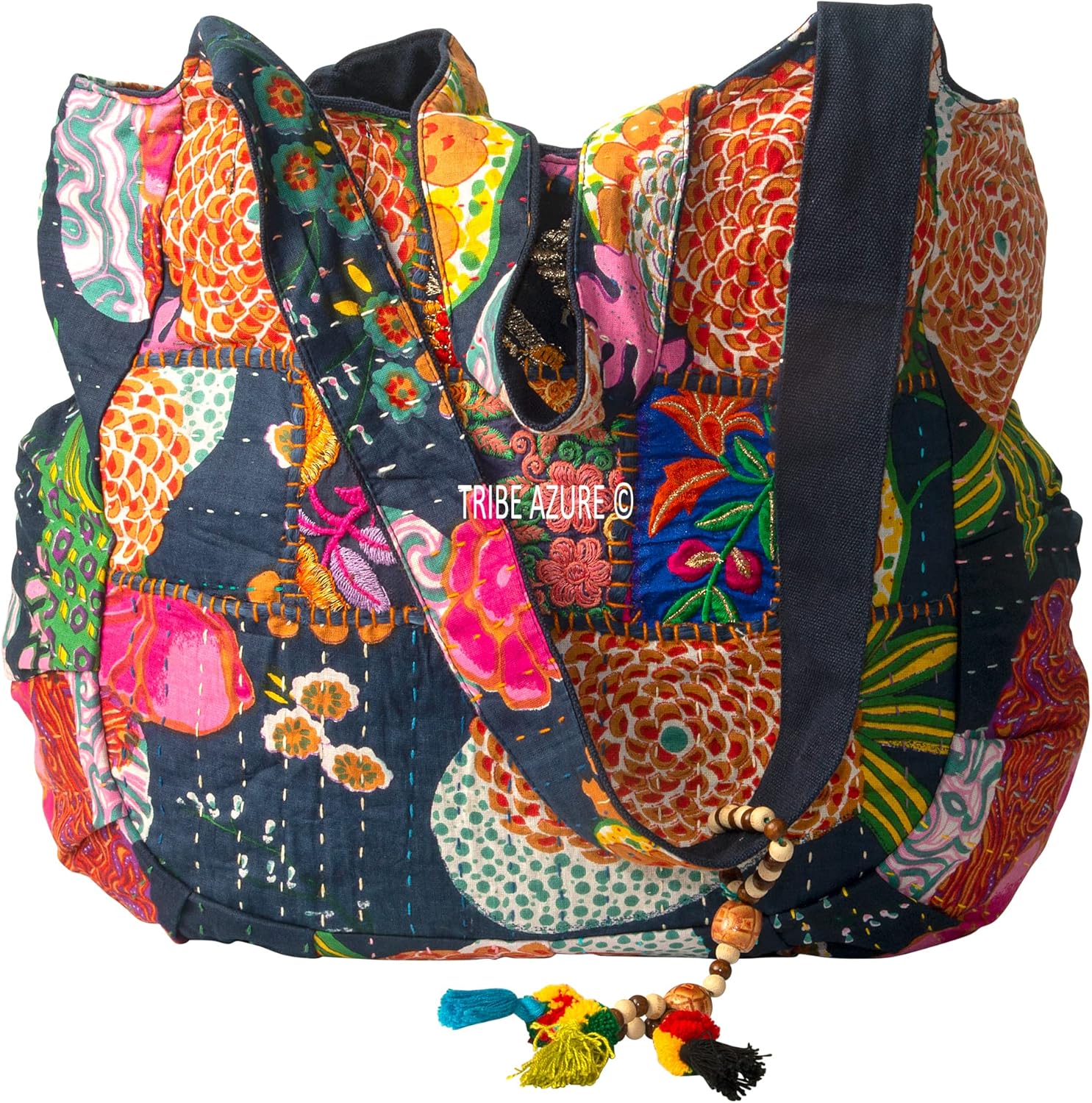 Red Colorful Large Women Shoulder Bag Tote Market School Laptop Daily Casual Everyday Comfortable Boho | Colorful, Market, School, Laptop, Daily, Casual - Image 7