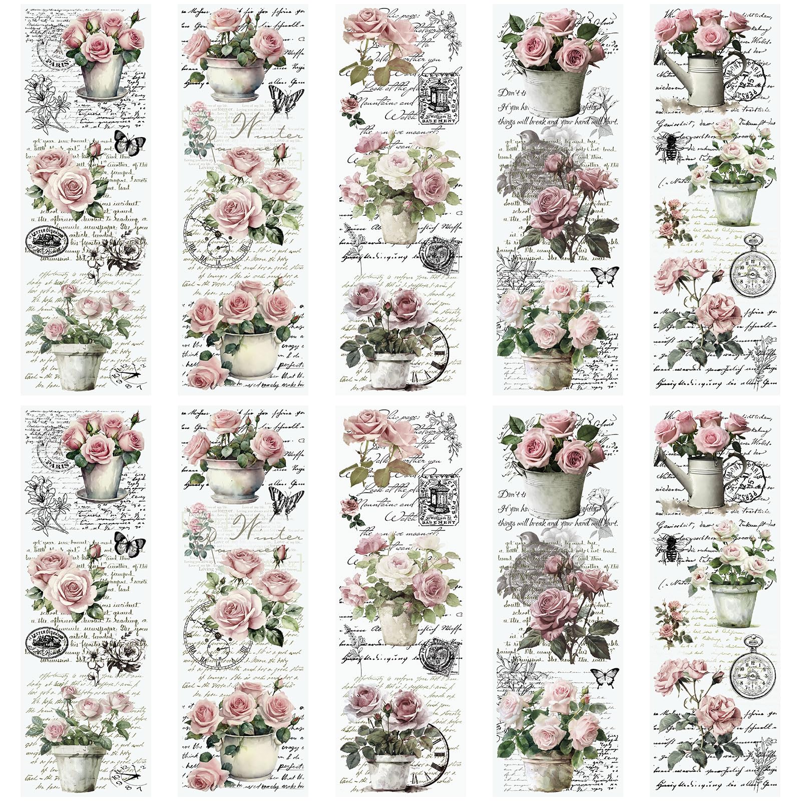 WANDIC Lot De 6 Feuilles D'autocollants De Transfert à Frotter