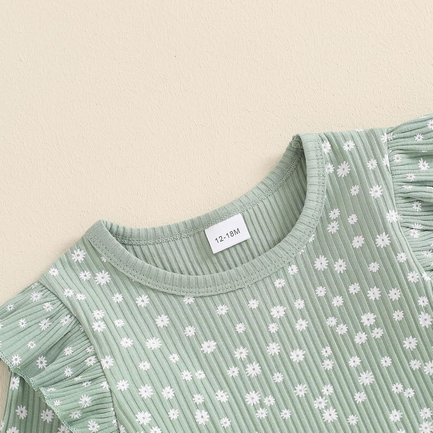 FOCUSNORM Toddler Baby Girl Outfits Ruffle Long Sleeve Striped Trim Tops + Flare Pants Set Toddler 2Pcs Fall Winter Clothes - Image 5