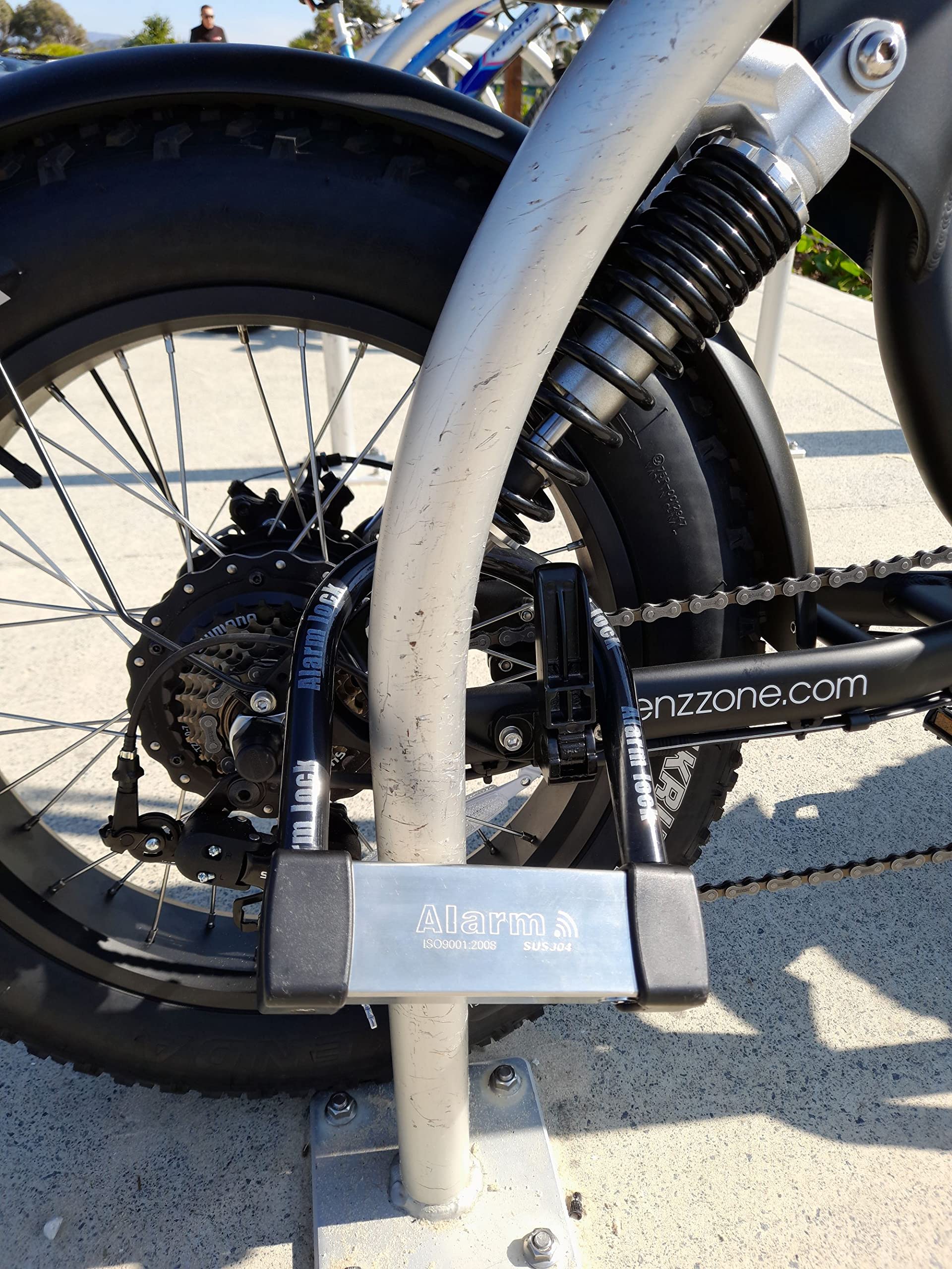 Blokady rowerowe, wytrzymały alarm antykradzieżowy, blokada U, 120 dB, pasuje do szerokich opon, rowerów elektrycznych z grubymi oponami, koła 50 x 10 cm, skutery motocyklowe, stal nierdzewna