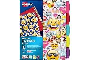 Avery Big Tab Fashion Dividers with Emoji Designs