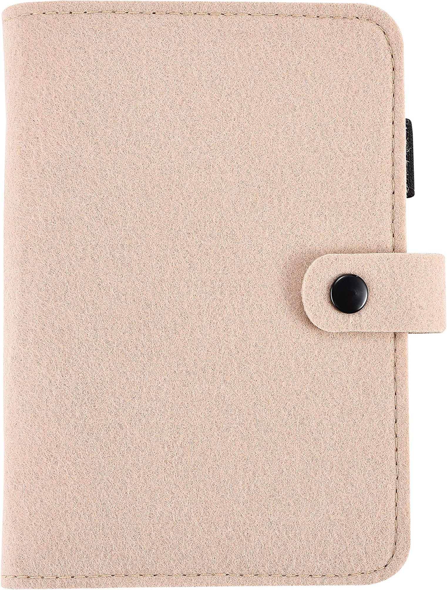 A6 6-Ring Binder Spiral Notebook Personal Planner Binder-POLATU（A6 7.19 x 5''' Apricot）