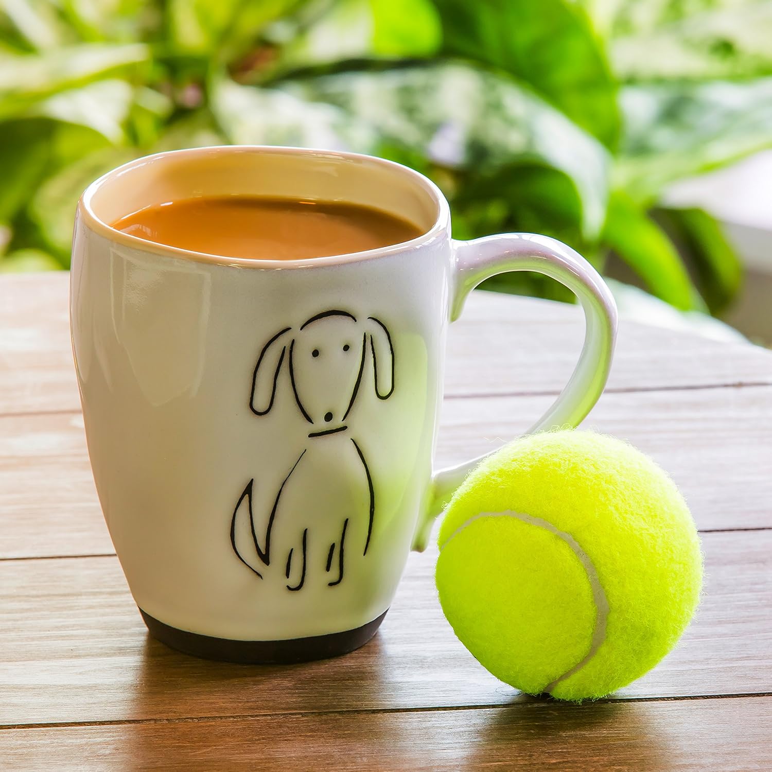 Cypress Home Pet Dog Ceramic Cup Gift Set Includes Tennis Ball Dog Toy for Your Furry Friend Gift for Dog Lovers Canine Mug - 6 x 4 x 5 Inches