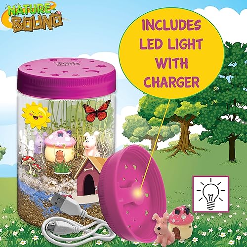 Miniatura 6 de Nature Bound Kit de terrario iluminado con luz LED para niños, incluye tema de animales de cachorro, kit de ciencia STEM para niños y niñas, regalos