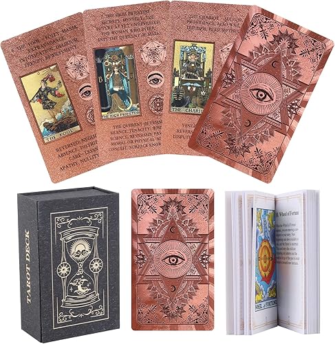 Cartas de tarot con guía para principiantes, baraja de tarot impermeable con caja de almacenamiento, cartas de tarot con significado, herramientas