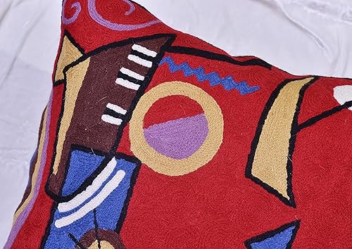 Miniatura 6 de Kandinsky - Funda de almohada abstracta, original, moderna, moderna, moderna, contemporánea, casa de campo, silla, sofá, hecho a mano, de lana,