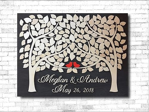 LOVE NILE - Libro de invitados de boda 3D, madera alternativa, dos familias se convierten en un único árbol de boda, libro de invitados de madera,