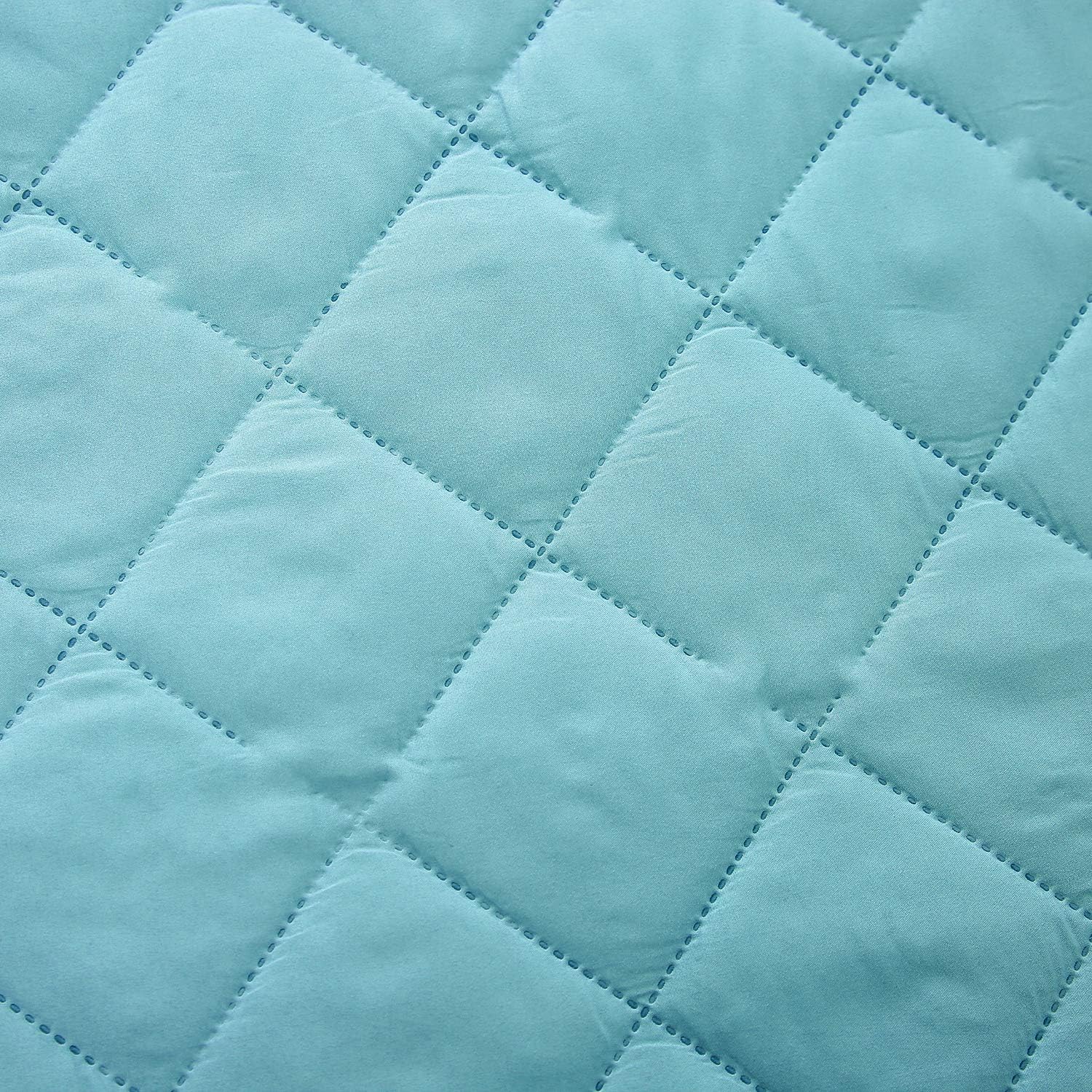 CottonTex Reversible Super Soft Bedspread Aqua Teal,Full/Queen Size 86x86 Inches Diamond Pattern Lightweight Hypoallergenic Microfiber Bed Coverlet Alternative Quilt