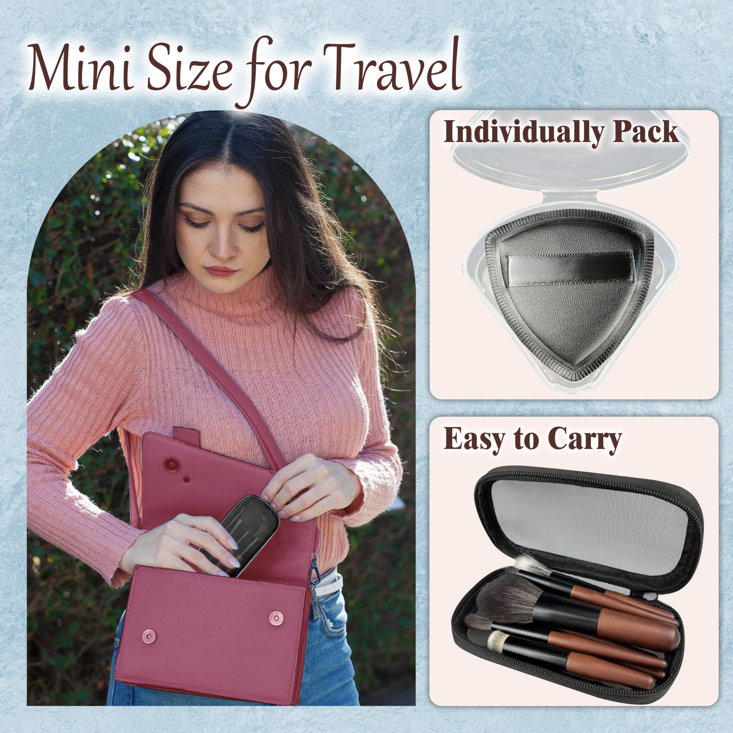 Juego de brochas de maquillaje de viaje con estuche, juego de mini brochas de maquillaje para polvo, base, sombra de ojos, labios, resaltado, rubor y corrector, 10 brochas de maquillaje de tamaño de