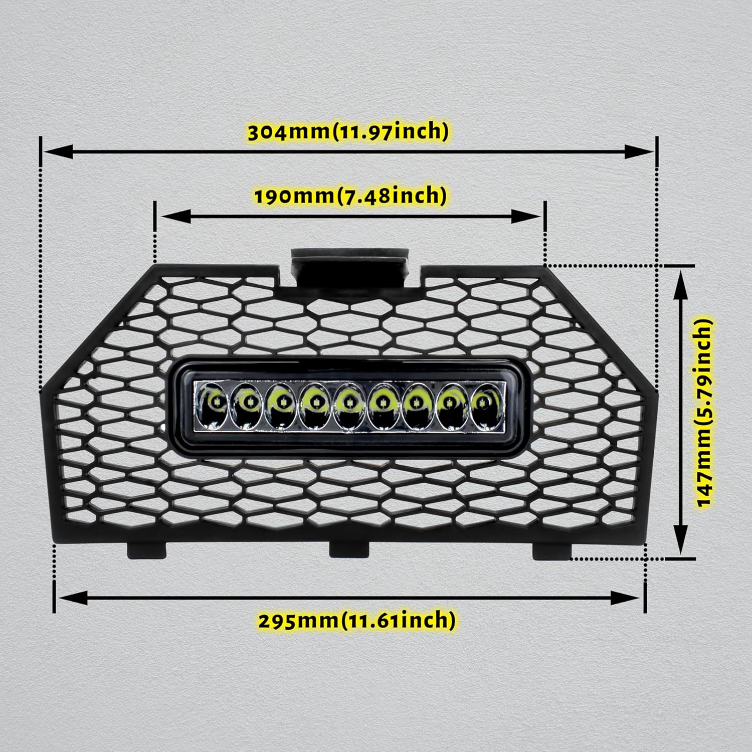 Front Grille with LED Light Bar for Polaris Sportsman XP 1000 850 17-25, Front Fascia Mesh Grille with LED Light Bar for Polaris Sportsman XP 1000 850 SP 850 ACE 900 2017-2025 Accessories